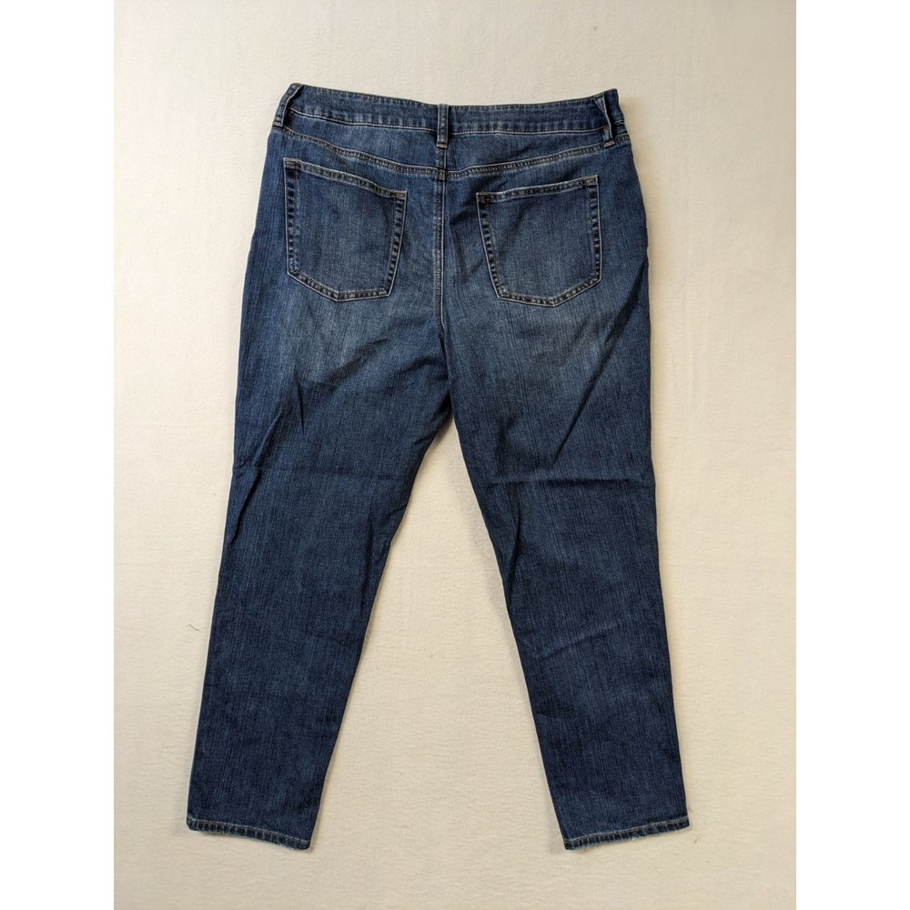 Chicos Boyfriend Ankle Jeans Size 12P Dark Wash Cotton Blend - Picture 2 of 7